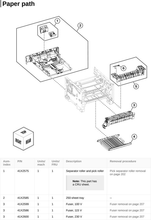 Assembly 4: Paper path parts diagram - Lexmark MS331 MS431 Parts