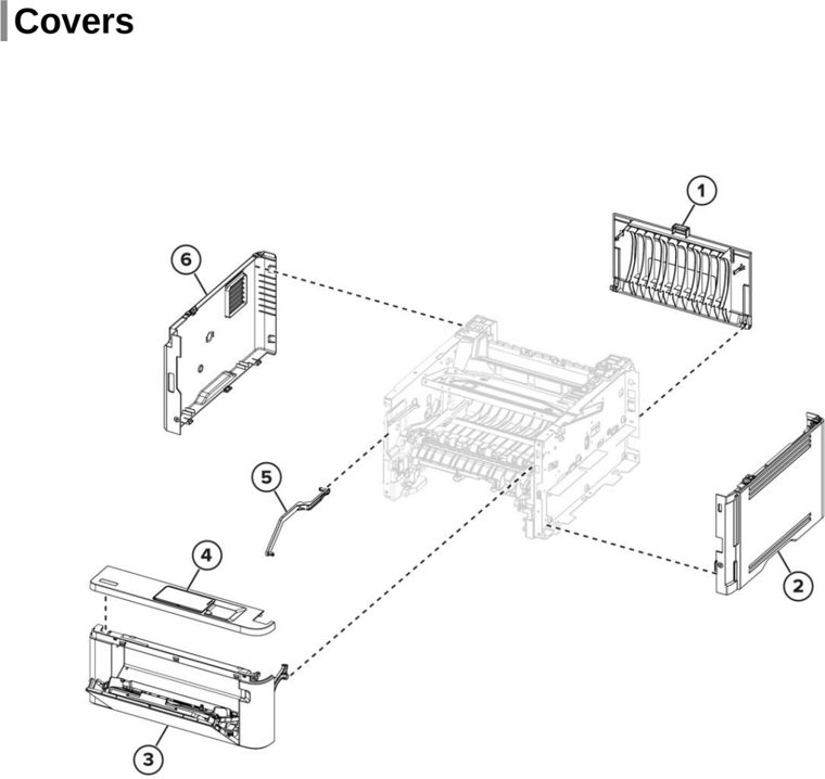 Assembly 2: Covers parts diagram - Lexmark MX331 MX431 MB2442 XM1342 Parts
