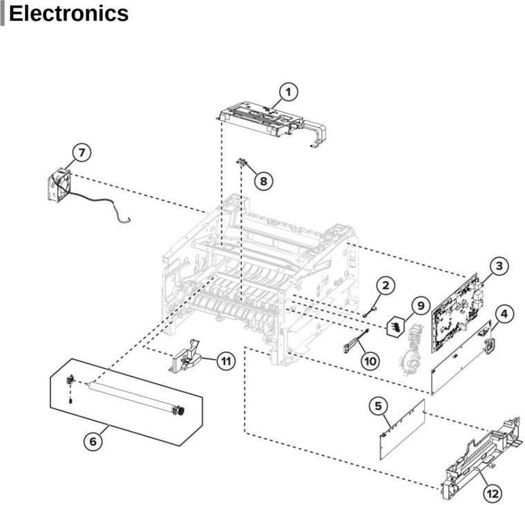 Assembly 4: Electronics parts diagram - Lexmark MX331 MX431 MB2442 XM1342 Parts