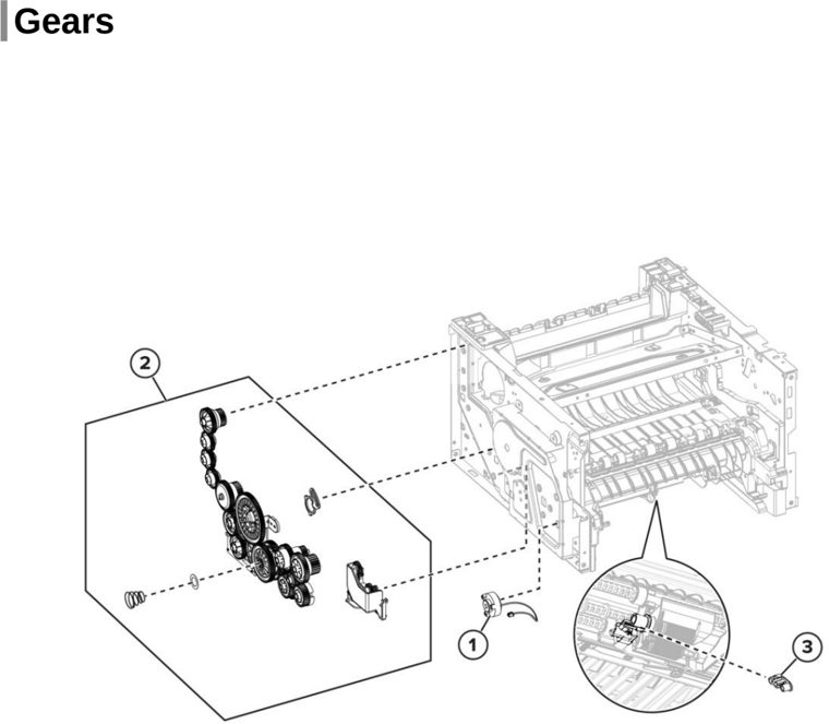 Assembly 7: Gears parts diagram - Lexmark MX331 MX431 MB2442 XM1342 Parts