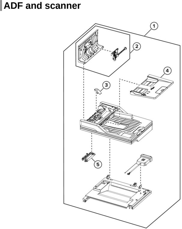 Assembly 9: ADF and scanner parts diagram - Lexmark MX331 MX431 MB2442 XM1342 Parts
