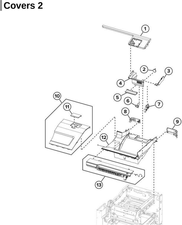 Assembly 3: Covers 2 parts diagram - Lexmark CX730 CX735 XC4342 XC4352 Series Parts
