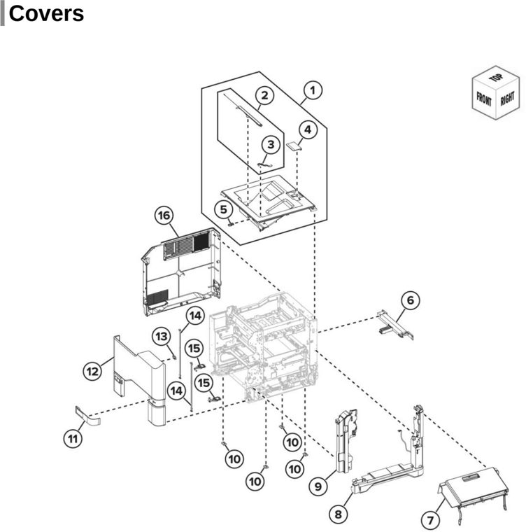 Assembly 2: Covers parts diagram - Lexmark CS730 CS735 C4342 C4352 Parts