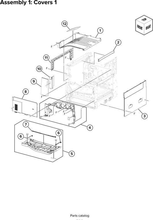 Assembly 1: Covers 1 parts diagram - Lexmark CX930 CX931 Parts
