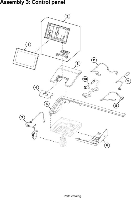 Assembly 3: Control panel parts diagram - Lexmark CX930 CX931 Parts