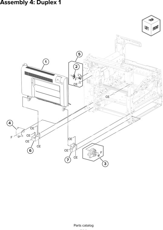 Assembly 4: Duplex 1 parts diagram - Lexmark CX930 CX931 Parts