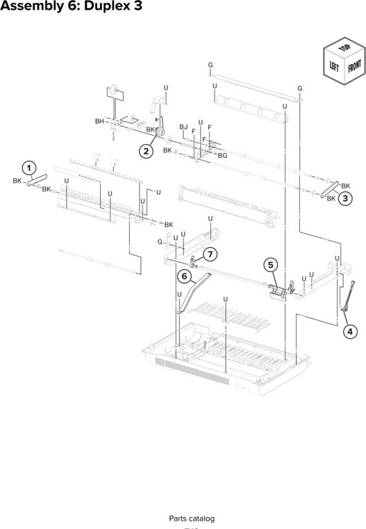 Assembly 6: Duplex 3 parts diagram - Lexmark CX930 CX931 Parts