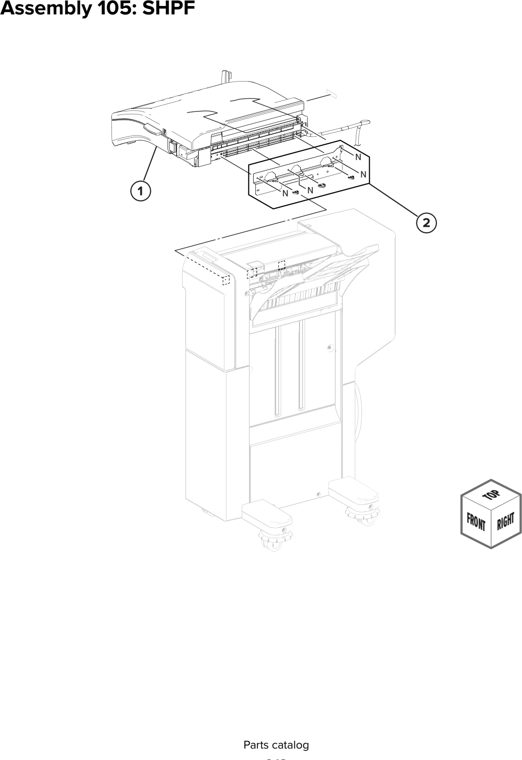 Assembly 105: SHPF parts diagram - Lexmark CX930 CX931 Parts