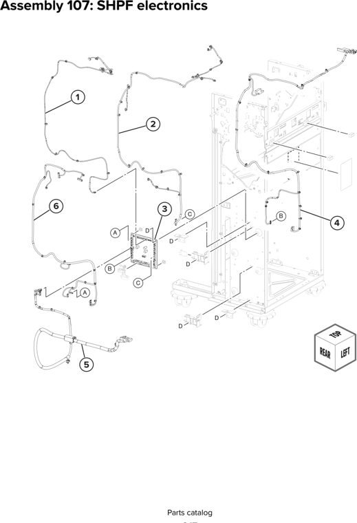 Assembly 107: SHPF electronics parts diagram - Lexmark CX930 CX931 Parts