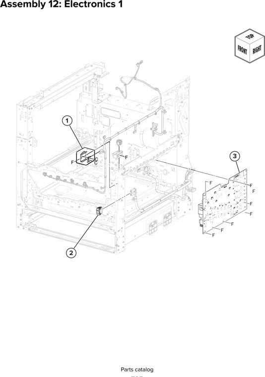 Assembly 12: Electronics 1 parts diagram - Lexmark CX930 CX931 Parts