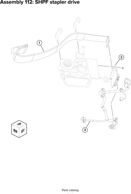 Assembly 112: SHPF stapler drive parts diagram - Lexmark CX930 CX931 Parts
