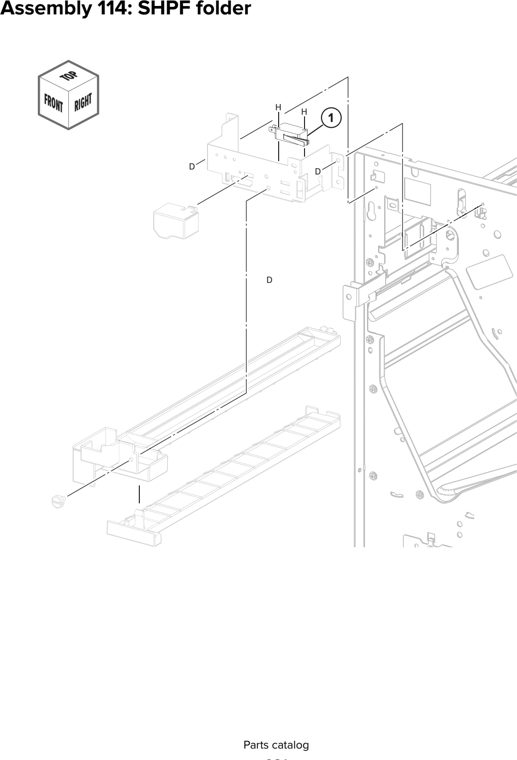 Assembly 114: SHPF folder parts diagram - Lexmark CX930 CX931 Parts