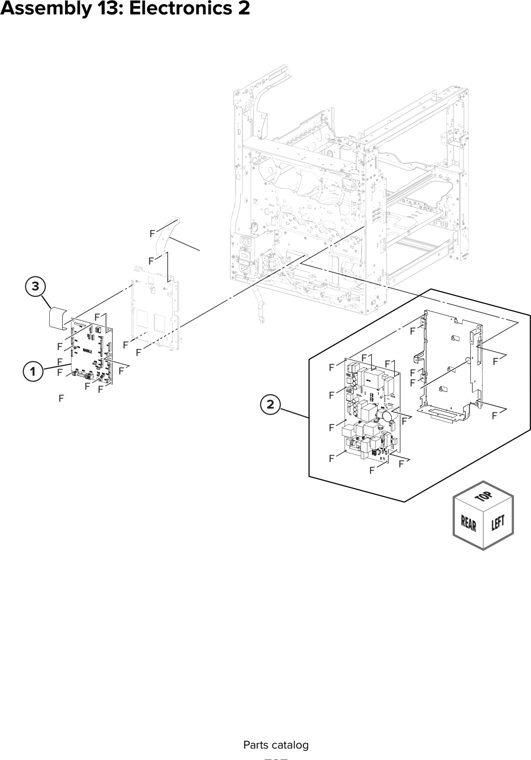 Assembly 13: Electronics 2 parts diagram - Lexmark CX930 CX931 Parts