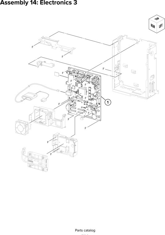 Assembly 14: Electronics 3 parts diagram - Lexmark CX930 CX931 Parts
