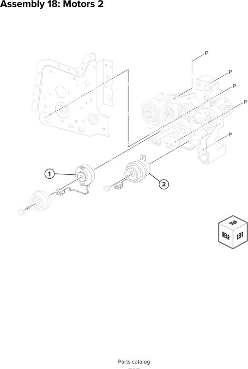 Assembly 18: Motors 2 parts diagram - Lexmark CX930 CX931 Parts