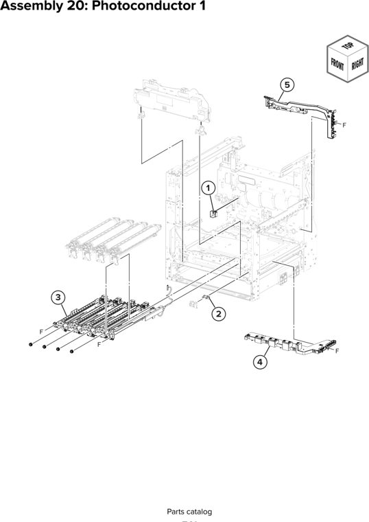 Assembly 20: Photoconductor 1 parts diagram - Lexmark CX930 CX931 Parts