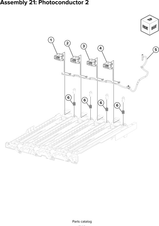 Assembly 21: Photoconductor 2 parts diagram - Lexmark CX930 CX931 Parts