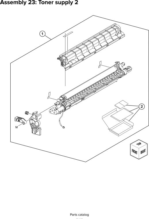 Assembly 23: Toner supply 2 parts diagram - Lexmark CX930 CX931 Parts
