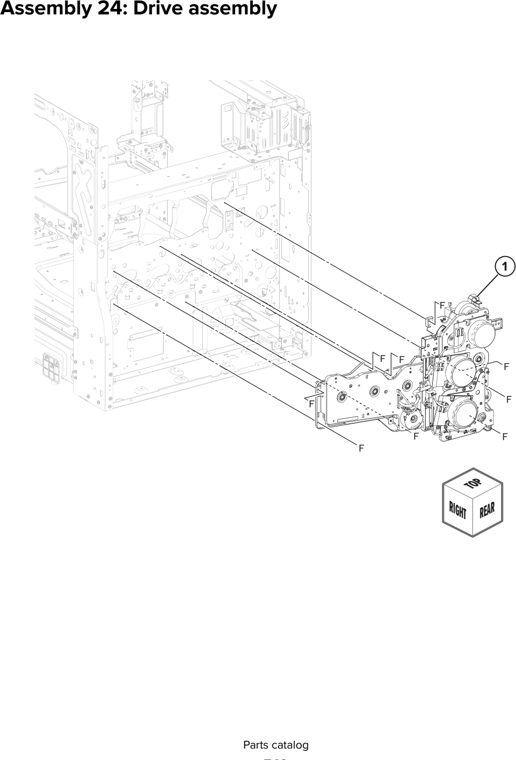 Assembly 24: Drive assembly parts diagram - Lexmark CX930 CX931 Parts