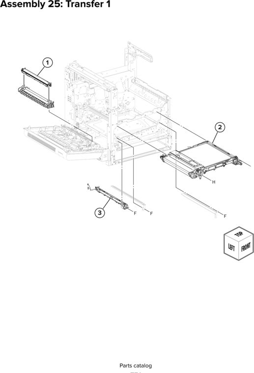 Assembly 25: Transfer 1 parts diagram - Lexmark CX930 CX931 Parts