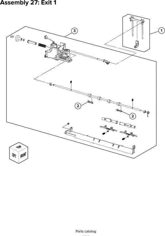 Assembly 27: Exit 1 parts diagram - Lexmark CX930 CX931 Parts