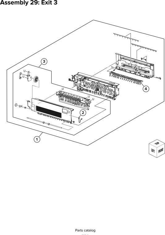 Assembly 29: Exit 3 parts diagram - Lexmark CX930 CX931 Parts