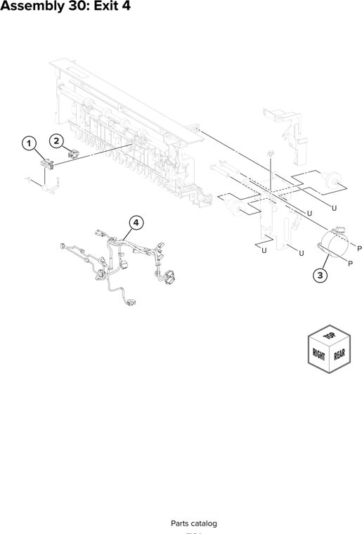Assembly 30: Exit 4 parts diagram - Lexmark CX930 CX931 Parts