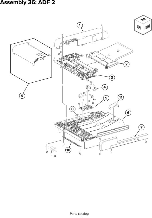 Assembly 36: ADF 2 parts diagram - Lexmark CX930 CX931 Parts