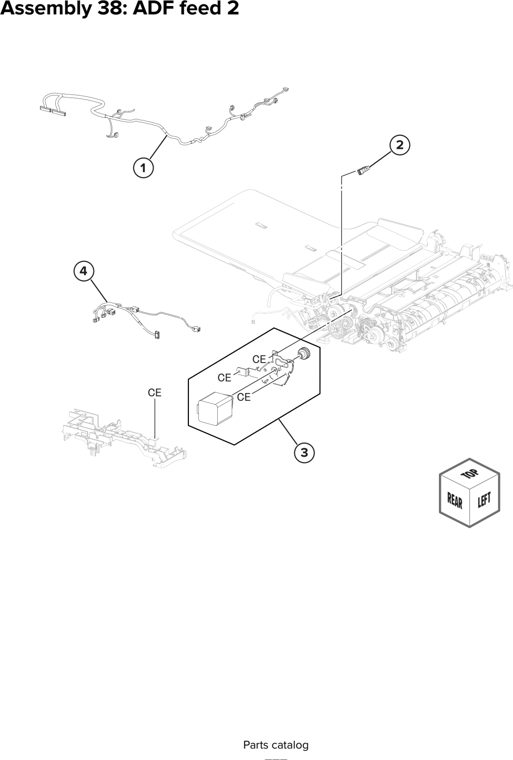 Assembly 38: ADF feed 2 parts diagram - Lexmark CX930 CX931 Parts
