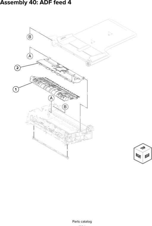 Assembly 40: ADF feed 4 parts diagram - Lexmark CX930 CX931 Parts