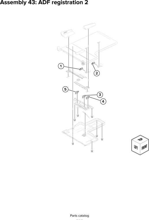 Assembly 43: ADF registration 2 parts diagram - Lexmark CX930 CX931 Parts