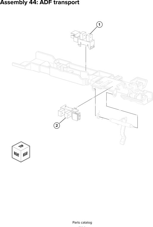Assembly 44: ADF transport parts diagram - Lexmark CX930 CX931 Parts