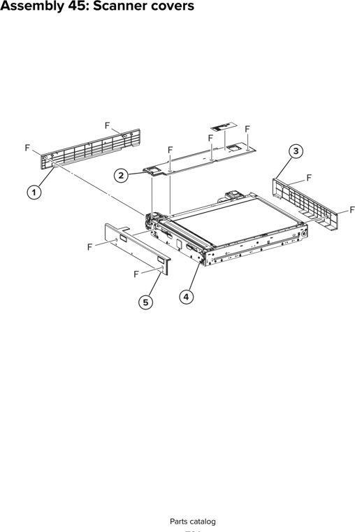 Assembly 45: Scanner covers parts diagram - Lexmark CX930 CX931 Parts