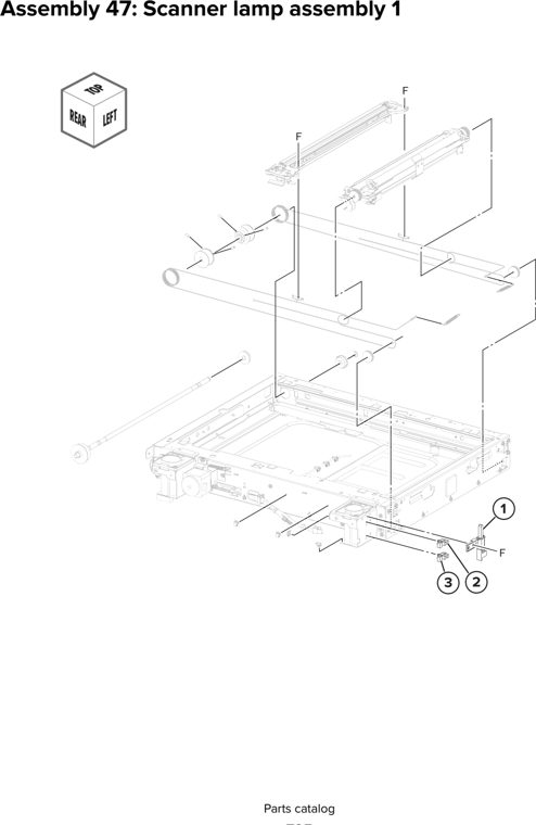 Assembly 47: Scanner lamp assembly 1 parts diagram - Lexmark CX930 CX931 Parts