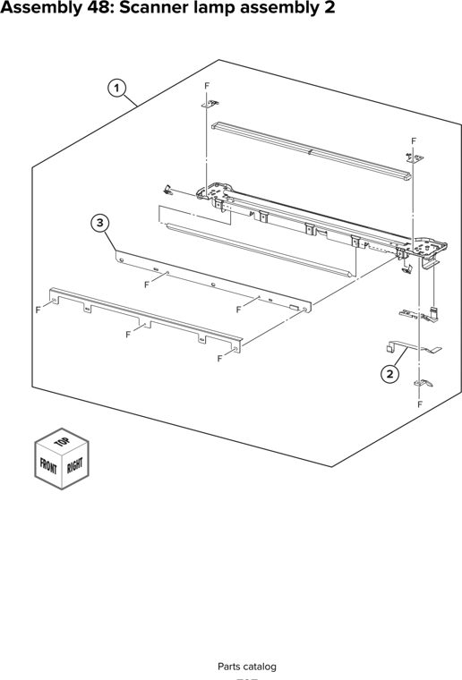 Assembly 48: Scanner lamp assembly 2 parts diagram - Lexmark CX930 CX931 Parts