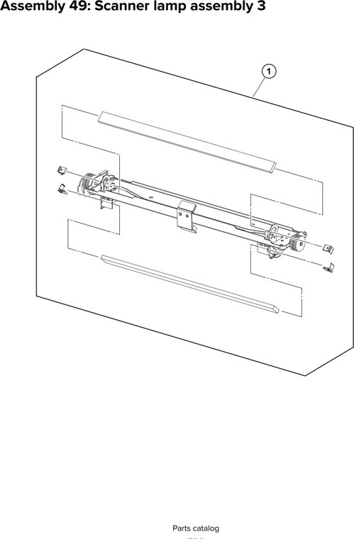 Assembly 49: Scanner lamp assembly 3 parts diagram - Lexmark CX930 CX931 Parts
