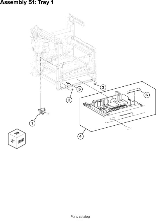 Assembly 51: Tray 1 parts diagram - Lexmark CX930 CX931 Parts