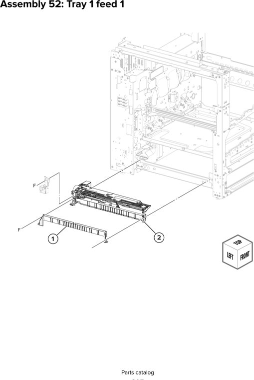 Assembly 52: Tray 1 feed 1 parts diagram - Lexmark CX930 CX931 Parts