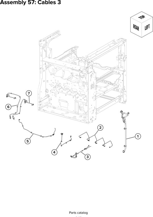Assembly 57: Cables 3 parts diagram - Lexmark CX930 CX931 Parts