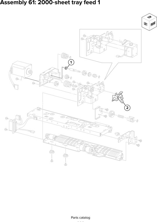 Assembly 61: 2000 sheet tray feed 1 parts diagram - Lexmark CX930 CX931 Parts