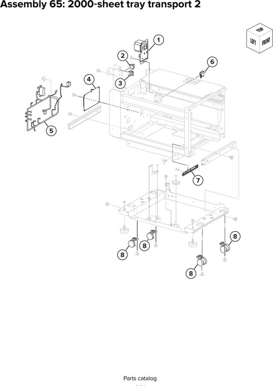 Assembly 65: 2000 sheet tray transport 2 parts diagram - Lexmark CX930 CX931 Parts