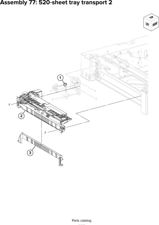 Assembly 77: 520 sheet tray transport 2 parts diagram - Lexmark CX930 CX931 Parts