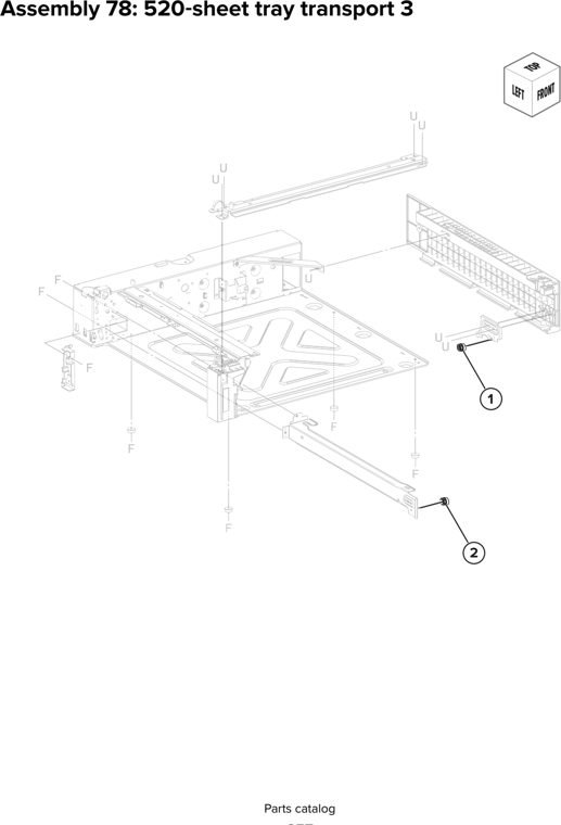 Assembly 78: 520 sheet tray transport 3 parts diagram - Lexmark CX930 CX931 Parts