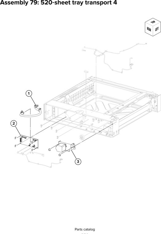 Assembly 79: 520 sheet tray transport 4 parts diagram - Lexmark CX930 CX931 Parts