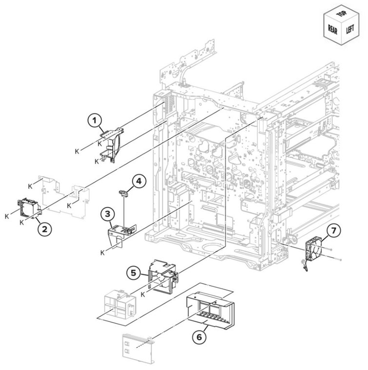 Assembly 7: Fuser 3 parts diagram - Lexmark CS943 Parts