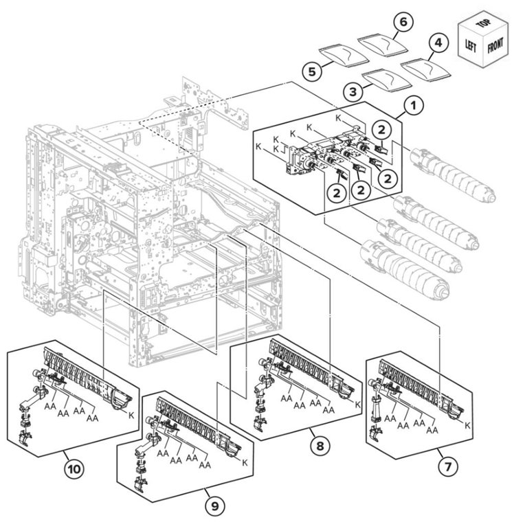 Assembly 9: Developer 2 parts diagram - Lexmark CS943 Parts