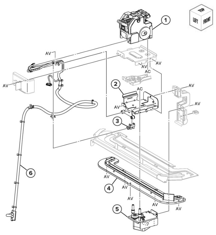 Assembly 107: Booklet finisher stapler unit parts diagram - Lexmark CS943 Parts