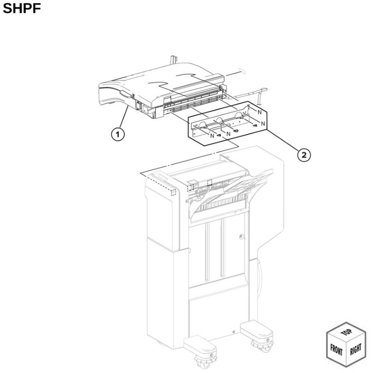 Assembly 109: Staple, hole punch finisher (SHPF) parts diagram - Lexmark CS943 Parts