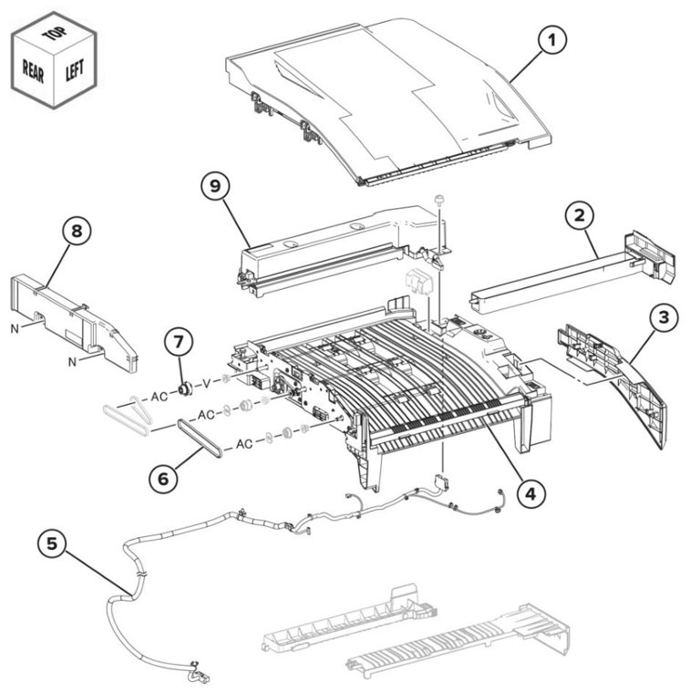Assembly 112: SHPF HTU punch parts diagram - Lexmark CS943 Parts