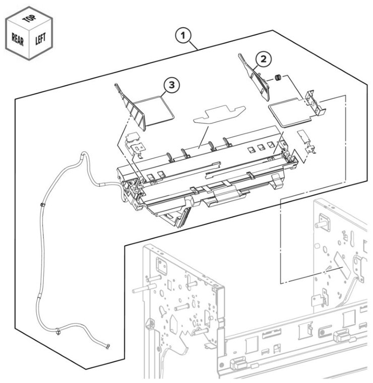 Assembly 113: SHPF compile tray 1 parts diagram - Lexmark CS943 Parts